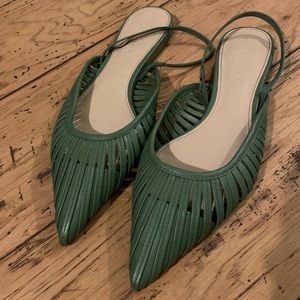 Zara Green Flat Mules